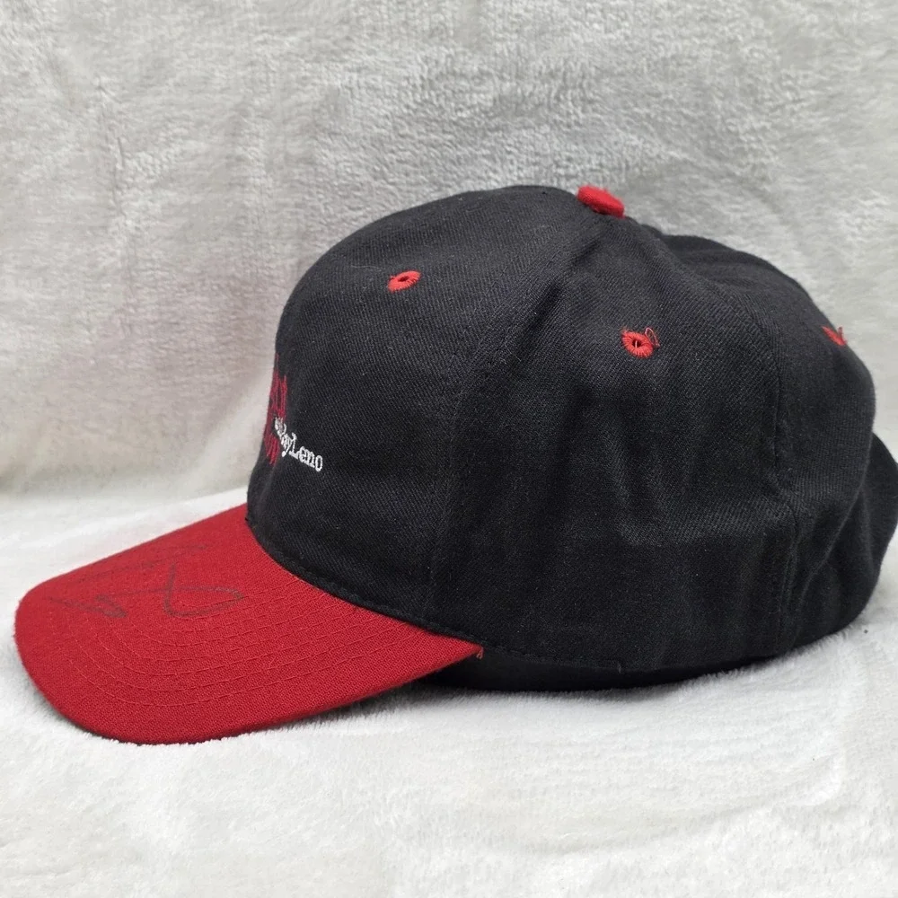 VINTAGE The Tonight Show with Jay Leno Hat Cap Snap Back Black Red 90s Televisio